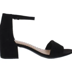 Noelle Microsuede Ankle Open-Toe Heels