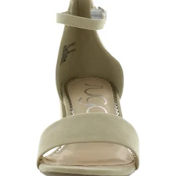 Noelle Microsuede Ankle Open-Toe Heels