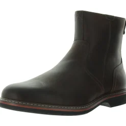 Norwalk Leather Almond Toe Ankle Boots