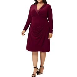 Notch Collar Cocktail and Party Dress