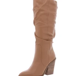 Numbra Faux Leather Pointed Toe Mid-Calf Boots