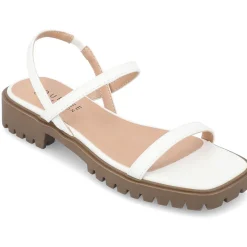 NYLAH Faux Leather Square Toe Platform Sandals