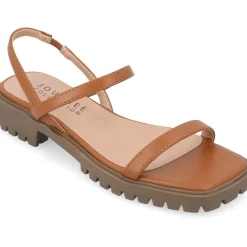 NYLAH Faux Leather Square Toe Platform Sandals