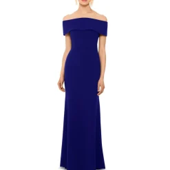 Off-The-Shoulder Bow-Back Evening Dress