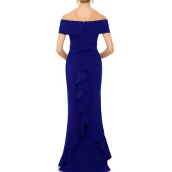 Off-The-Shoulder Bow-Back Evening Dress