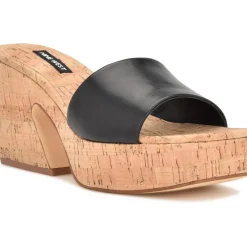 OKLEE8 Cushioned Footbed Faux Leather Platform Sandals