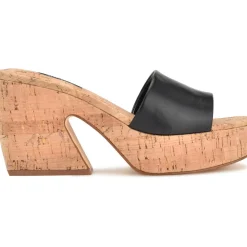 OKLEE8 Cushioned Footbed Faux Leather Platform Sandals