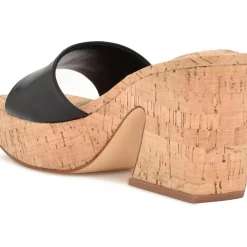 OKLEE8 Cushioned Footbed Faux Leather Platform Sandals