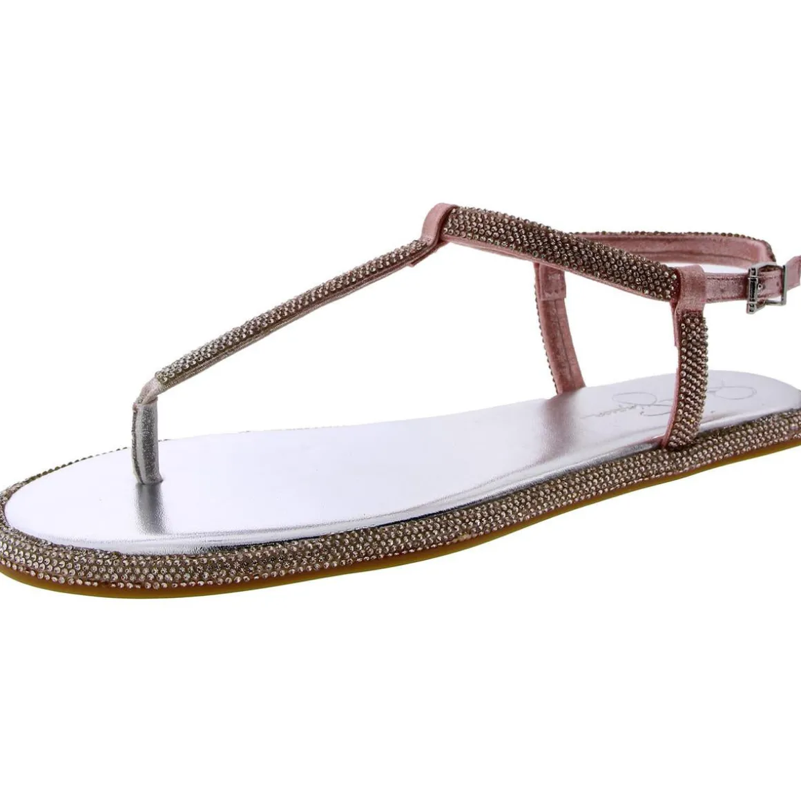 Oliara Shimmer T-Strap Sandals