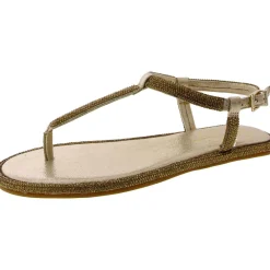 Oliara Shimmer T-Strap Sandals