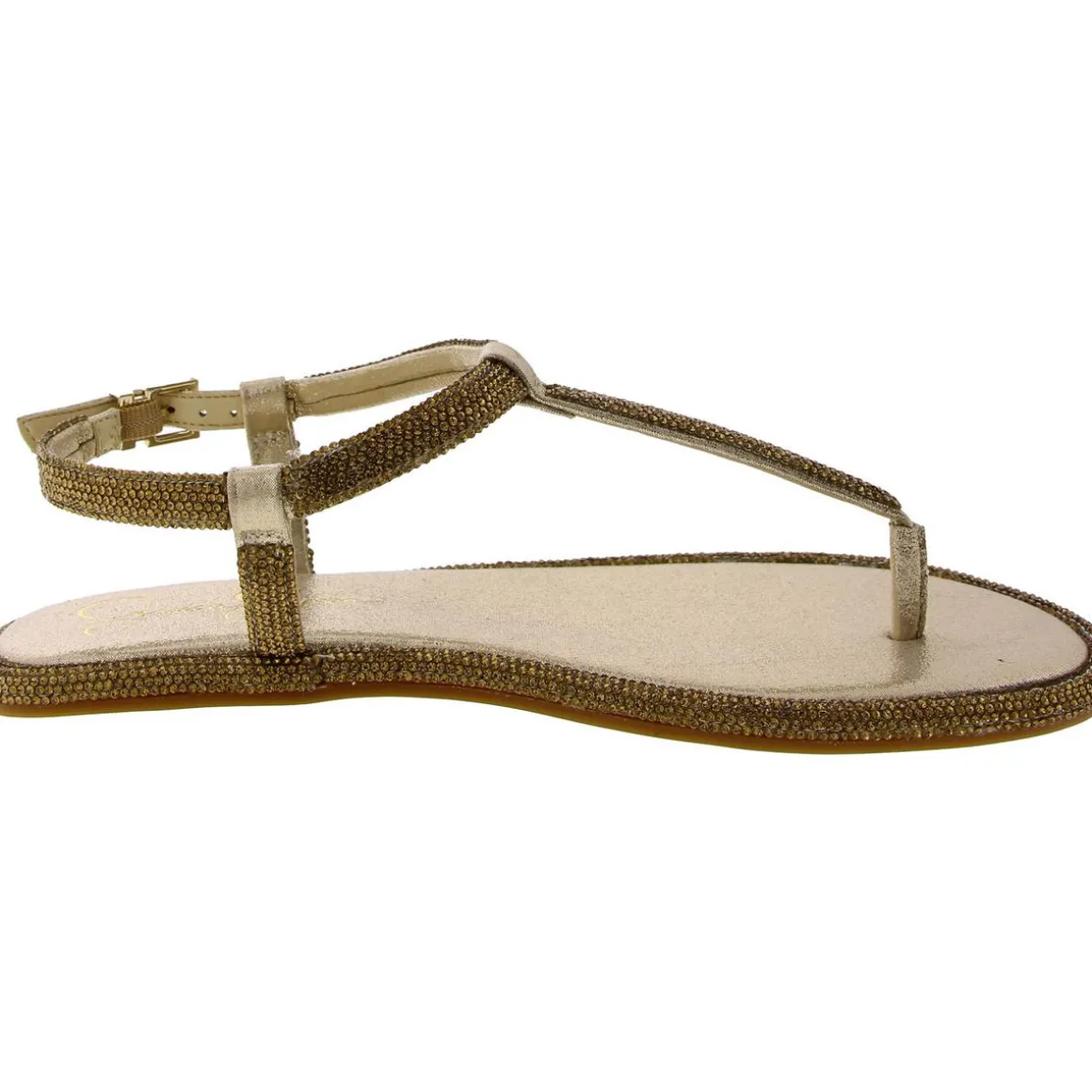 Oliara Shimmer T-Strap Sandals