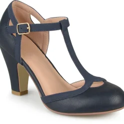 Olina Faux Leather T-Strap Mary Jane Heels