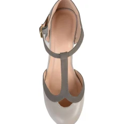 Olina Faux Leather T-Strap Mary Jane Heels