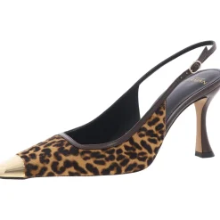 Olivia Toe Cap Calf Hair Slingback Heels