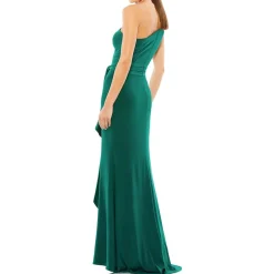 One Shoulder Belted Evening Dress