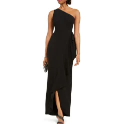One Shoulder Solid Formal Dress