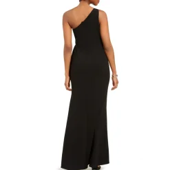 One Shoulder Solid Formal Dress