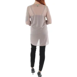 Open Front Lace Trim Duster Blazer