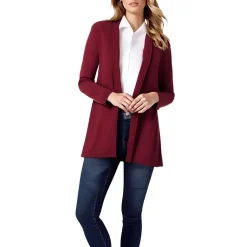 Open Front Three Quarter Sleeve Cardigan Sweater