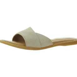 Padded Insole Leather Slide Sandals