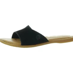 Padded Insole Leather Slide Sandals