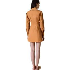 Paisley Collar Canvas Shirtdress