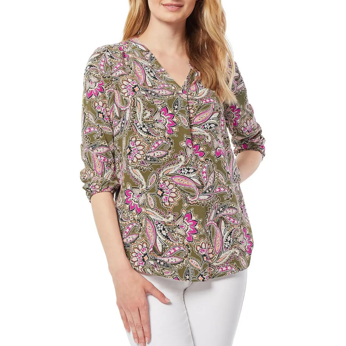 Paisley V-Neck Blouse