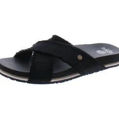 Panama Canvas Slip On Slide Sandals