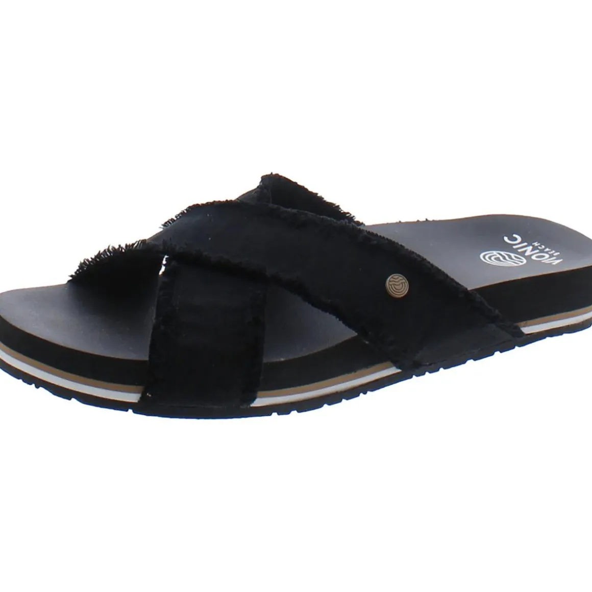 Panama Canvas Slip On Slide Sandals
