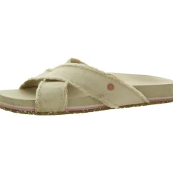 Panama Canvas Slip On Slide Sandals