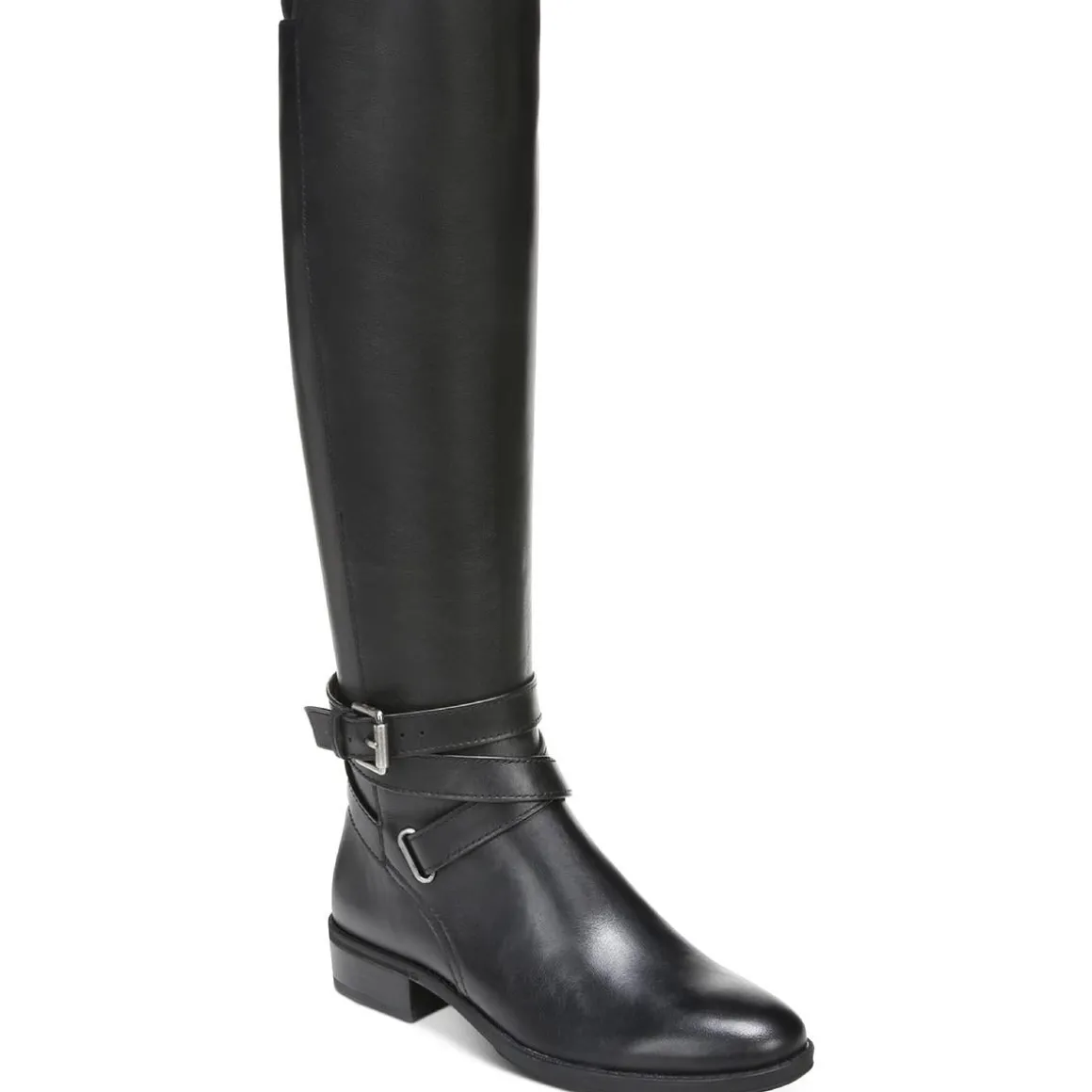 Pansy Leather Round Toe Knee-High Boots