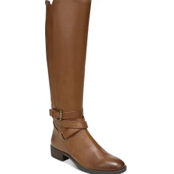 Pansy Leather Round Toe Knee-High Boots