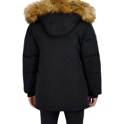 Parka Coat for Men-Insulated Winter Jacket w/ Faux Fur Hood