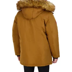 Parka Coat for Men-Insulated Winter Jacket w/ Faux Fur Hood