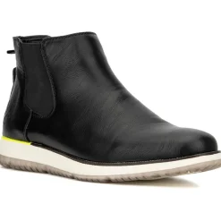 Parker Faux Leather Round Toe Chelsea Boots