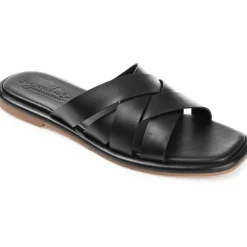 Parkker Solid Leather Slide Sandals
