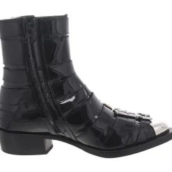 Patent Leather Zipper Booties