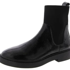 Patent Pull On Chelsea Boots