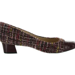 Patent Trim Tweed Pumps