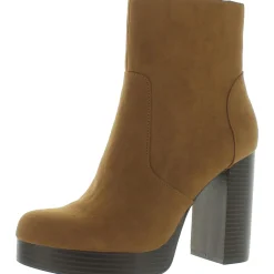 PATRICEE Textile Upper Faux Leather Ankle Boots