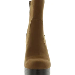 PATRICEE Textile Upper Faux Leather Ankle Boots