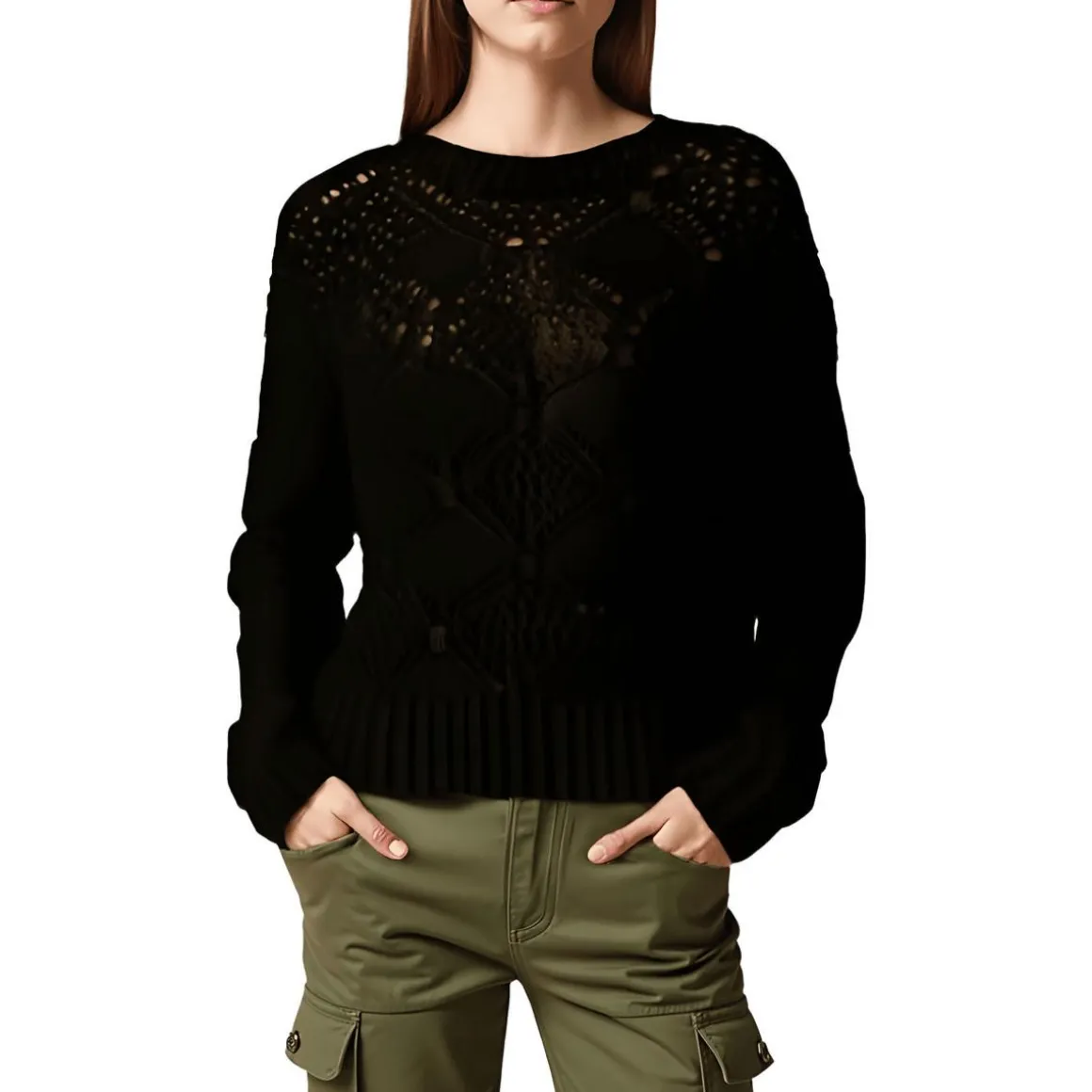 Pattern Knit Pullover Sweater