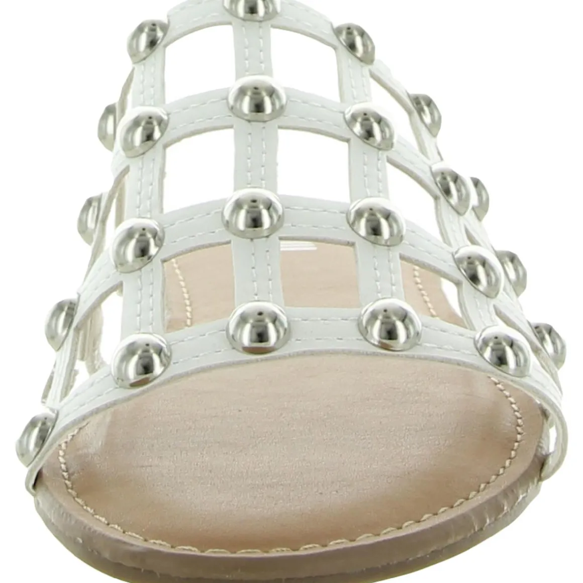 Pecanna Faux Leather Open Toe Flat Sandals