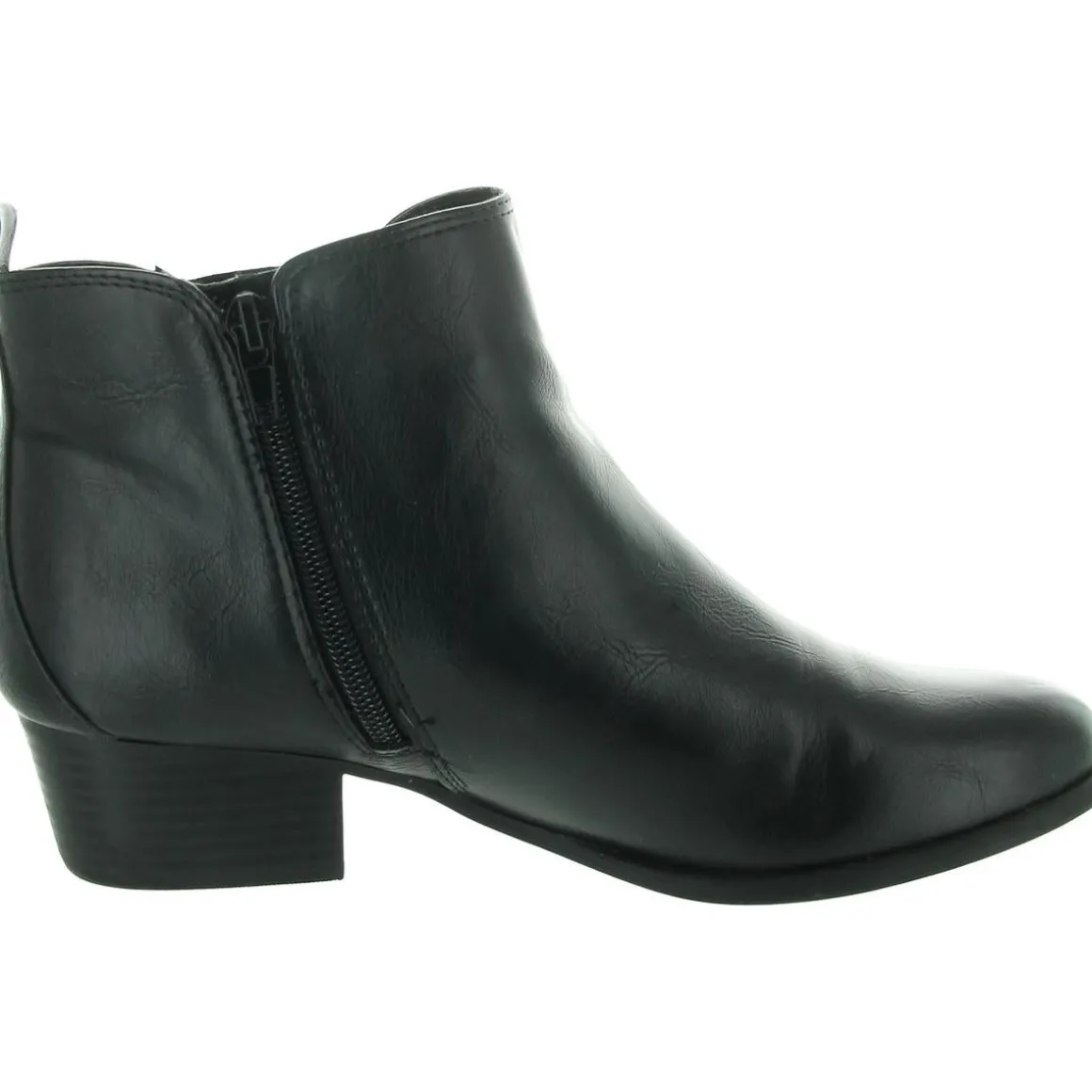 Pedrio Zipper Faux Leather Ankle Boots