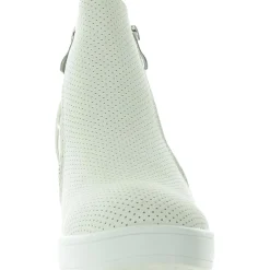 Perforated Faux Leather Wedge Boots