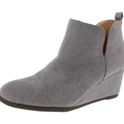 Perforated Faux Suede Booties