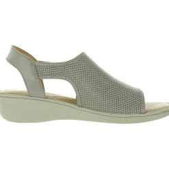 Perforated Leather Wedge Sandals