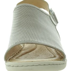 Perforated Leather Wedge Sandals