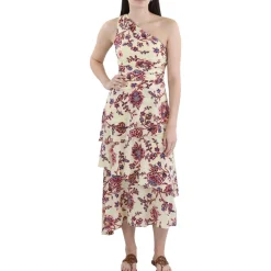 Perry Floral Print Silk Midi Dress
