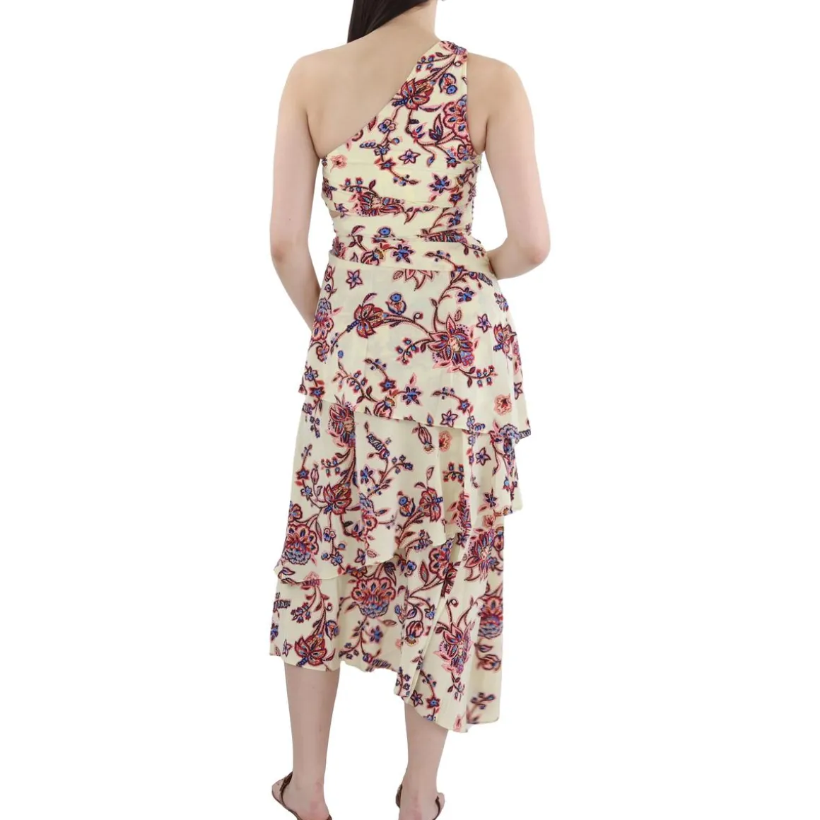 Perry Floral Print Silk Midi Dress